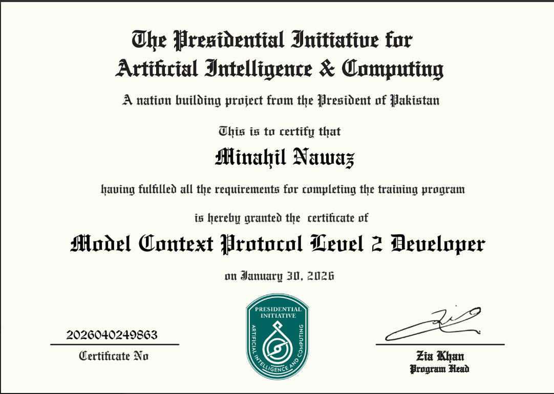MCP – Model Context Protocol Certificate